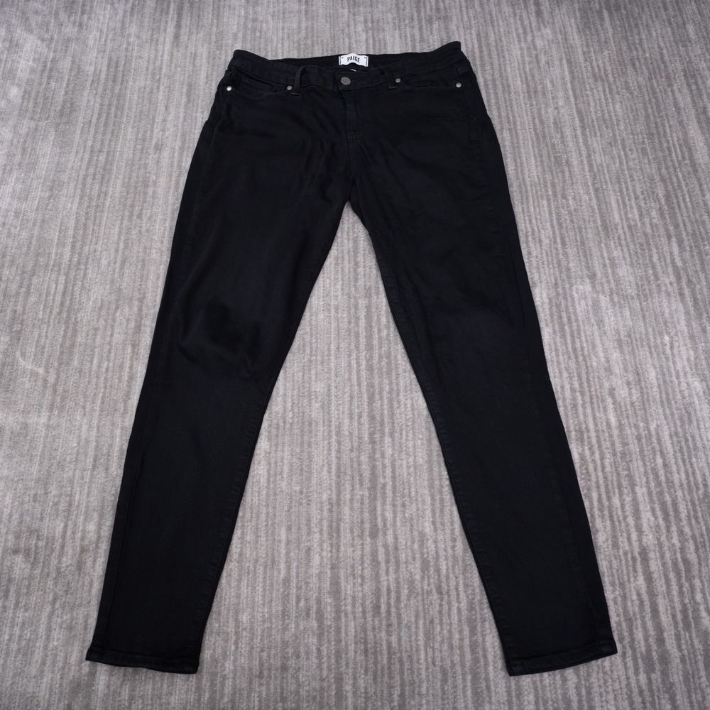 Paige Verdugo Ultra Skinny Jeans Womens 32 Fit 34x29 Black Stretch Denim